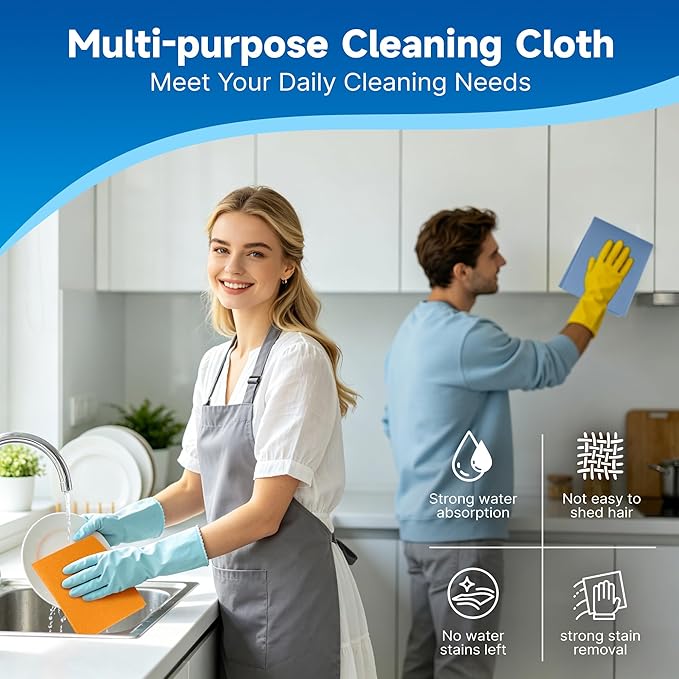 12 Pcs Large German Universal Household Towels Dishcloths, Soft Absorbent - Image 2
