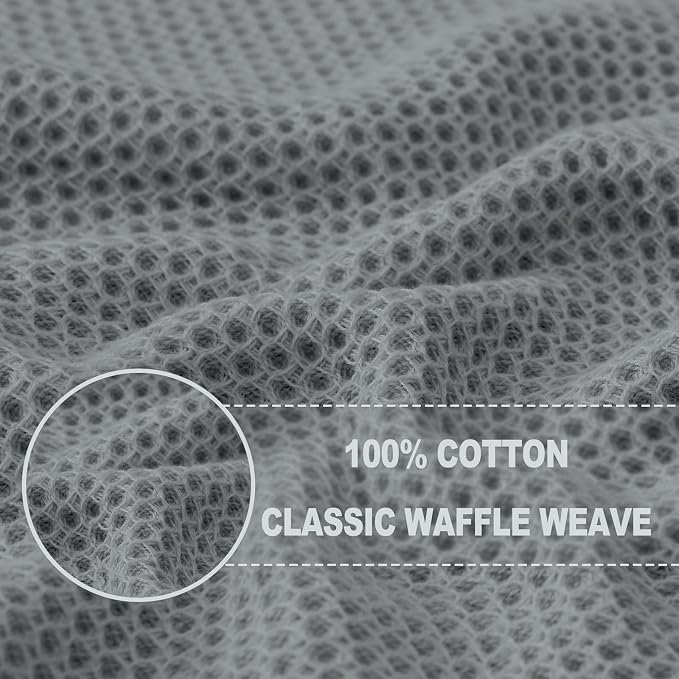 Homaxy 100% Cotton Waffle Weave Kitchen Dish Cloths 6-Pack, Ultra Soft - Image 2