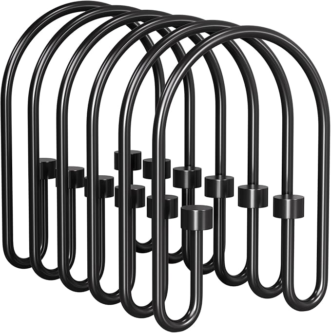 AmazerBath Shower Curtain Hooks, Metal Shower Curtain Hooks Rings, Double by AmazerBath