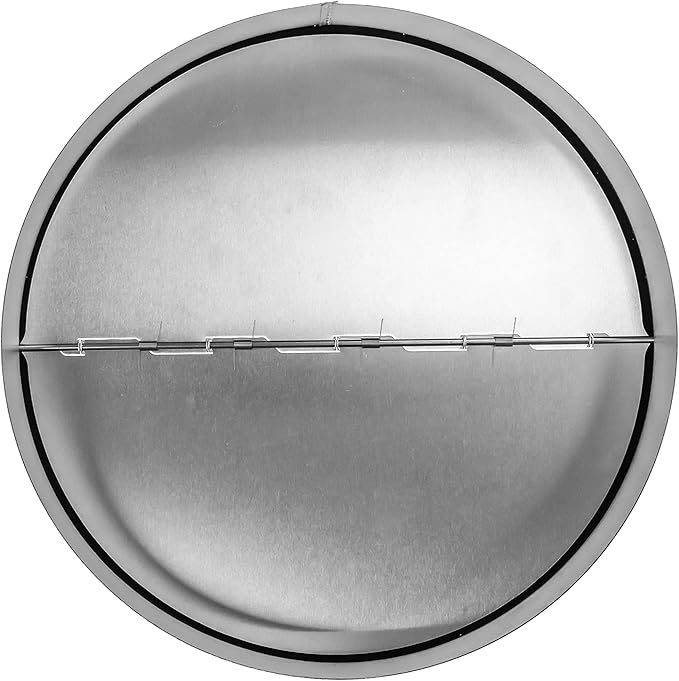 8" Inch Backdraft Damper for Straight or Flex Duct. Bathroom Exhaust Fan. Kitchen Hood Exhaust Fan and Different Dryer Fan Backflow Preventer. Steel Damper with Aluminum Valve Flaps