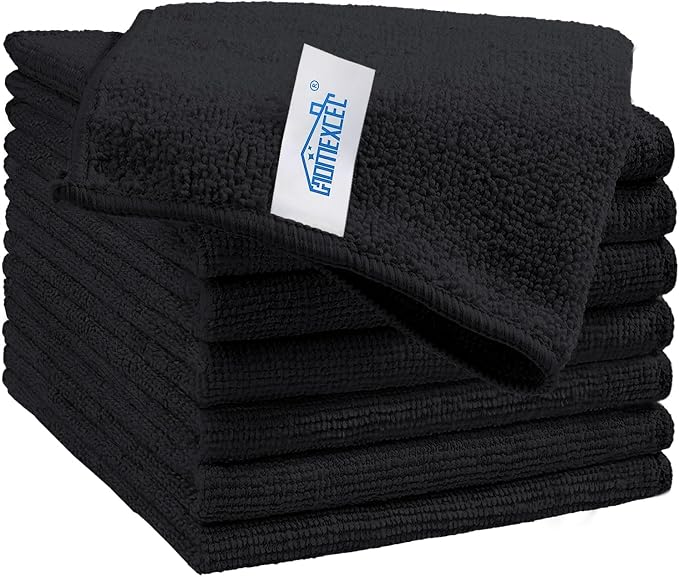 HOMEXCEL 8PK Microfiber Cleaning Cloth, Cleaning Rags by HOMEXCEL