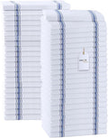 Dish Towels 45 Pack Blue Stripe 100% Cotton Kitchen Towel 15x25 Inch Tea Towels by Avalon+Kitchen