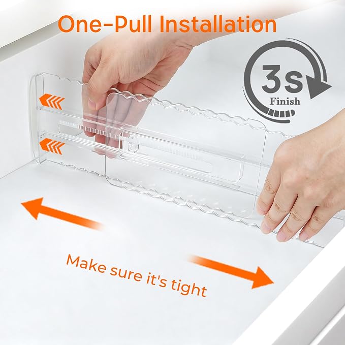 4 Pack 2.36" High Shallow Drawer Dividers, 12.5"-21.3" Expandable | Adjustable - Image 8