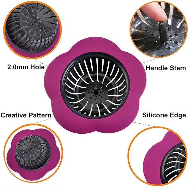 Silicone Sink Drain Strainer, 4 Pack - Image 2