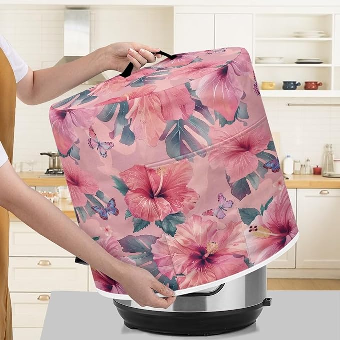 Tropical Floral Dust Cover Instant Pot Heavy Duty Waterproof Dust Pressure Cooker Cover Case for Instant Pot Pressure Cooker Instant Pot Appliance Covers Pressure Cooker Size S