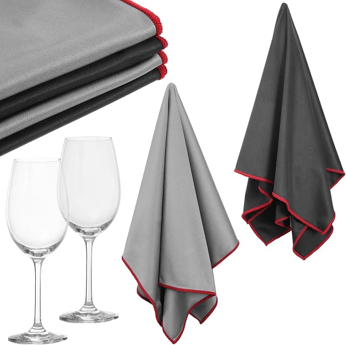 6 Pcs Microfiber Glass Polishing Cloths, 25 x 20 Inch Lintless Streak-Free by Unknown