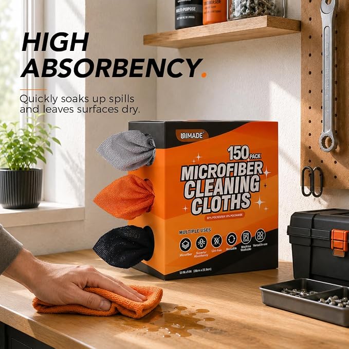 UNIMADE Microfiber Cleaning Cloth, 150 Pack Microfiber Towels - Image 2