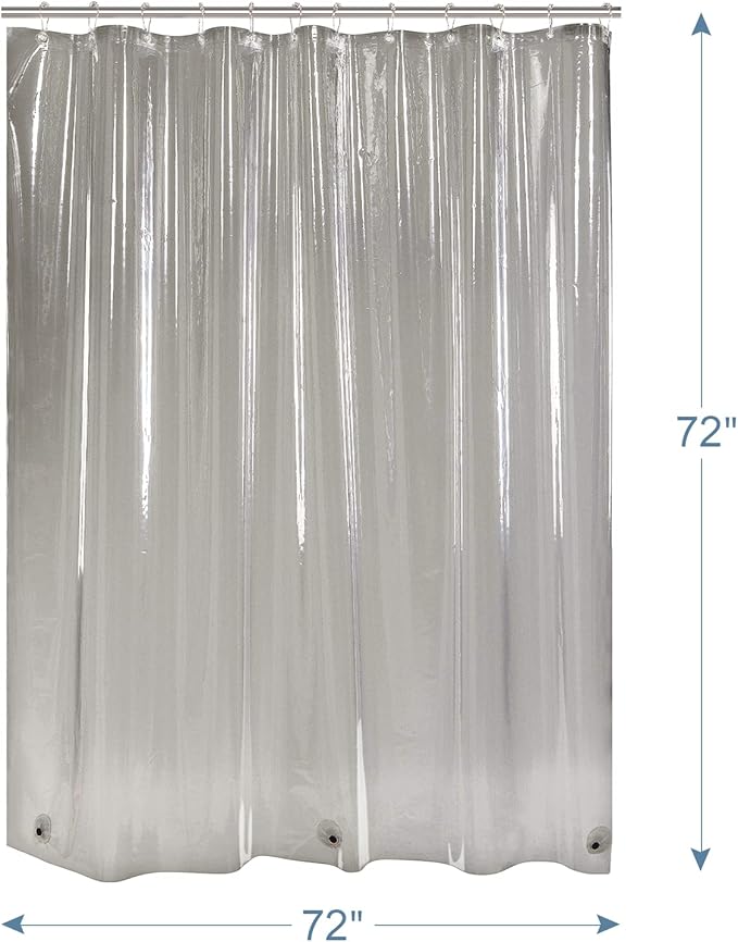 AmazerBath Transparent Black Shower Curtain Liner, 72x72 Shower Liner, - Image 6