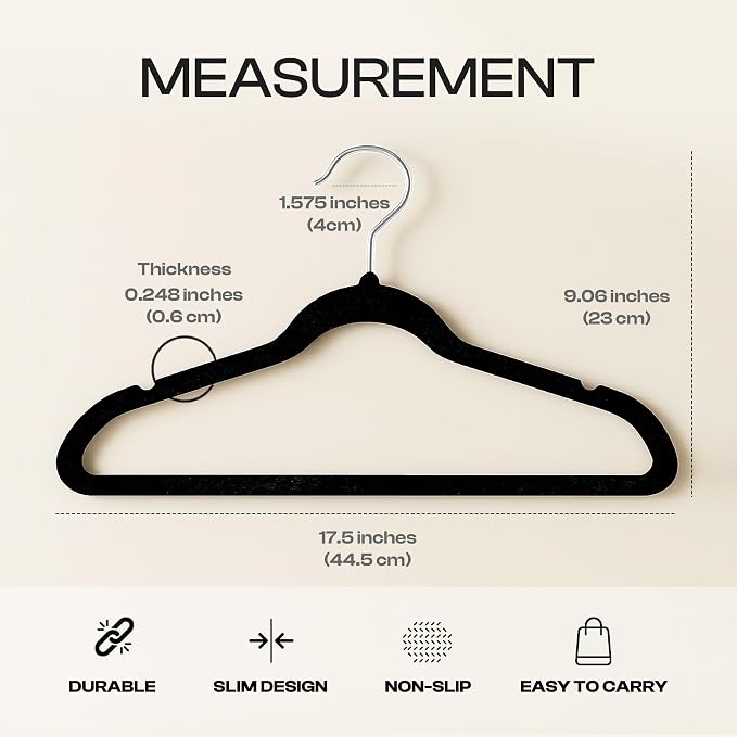 Utopia Home Velvet Hangers, 150 Pack | Luxury Non-Slip Slim Pant & Coat Hangers - Image 2