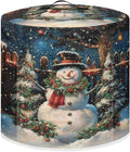Christmas Cute Snowman Print 8 Quart Pressure Cooker Cover Dust-proof Kitchen Appliance Protector Air Fryer Dust Cover with Top Handle and Pocket