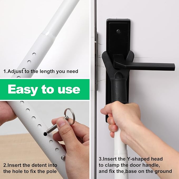 Door Stoppers Security Bar & Sliding Glass Door Lock Keep Your Home Security - Image 6