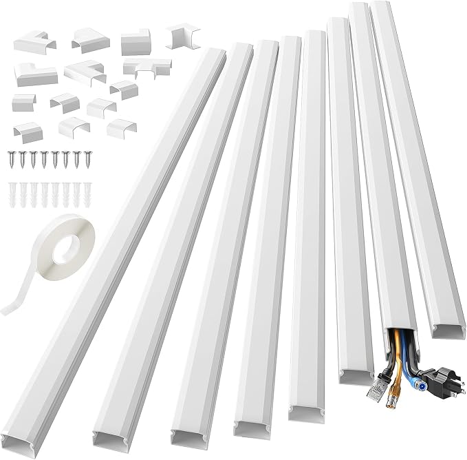 Yecaye TV Cord Hider, 125in Cord Cover, W1.18in H0.6in, Wire Covers by Yecaye