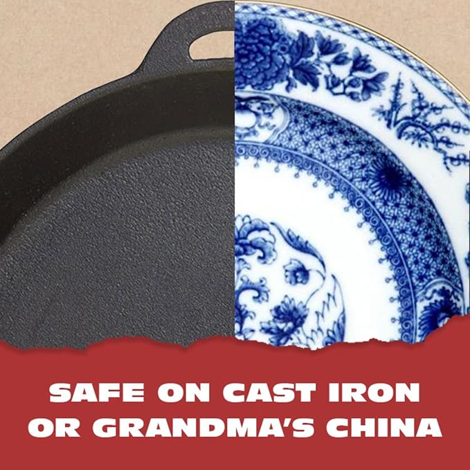 Knapp Made Combo Chainmail Cast Iron Scrubber with Silicone Core - Heavy Duty Rings and Fine Chainmail Rings -Premium Cast Iron Cleaner Chainmail Scrubber -Perfect for Cast Iron Cookware,Skillet,Woks