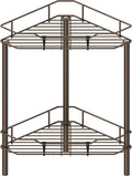 HuggieGems Metal Floor Standing Corner Shower Caddy, 2 Tier by HuggieGems