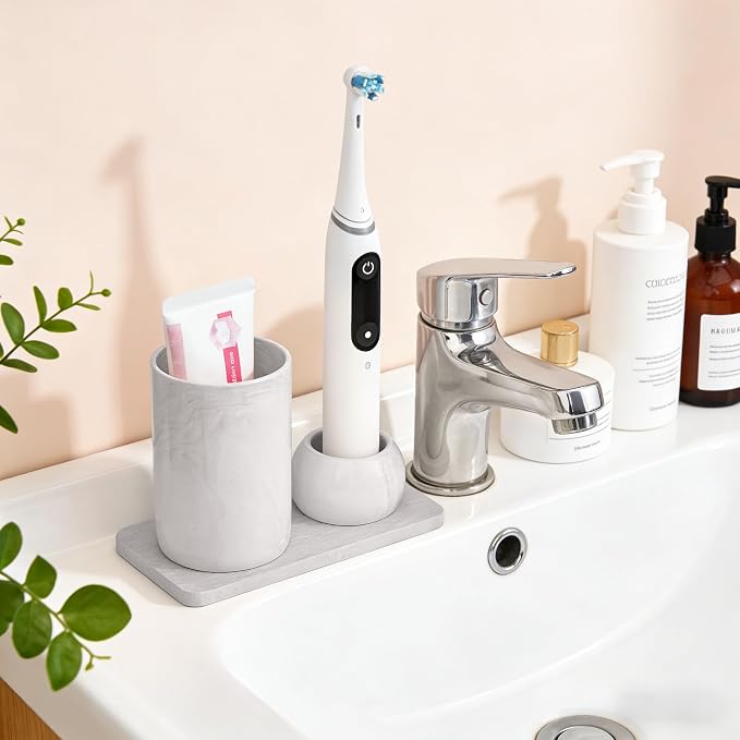 Ceramic Toothbrush Holder & Toothbrush Cup - Image 5