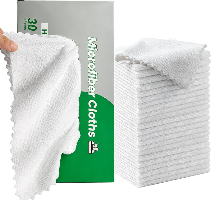 30 Pack Microfiber Cleaning Cloths, Dish Towels by CleanHappyLivePretty