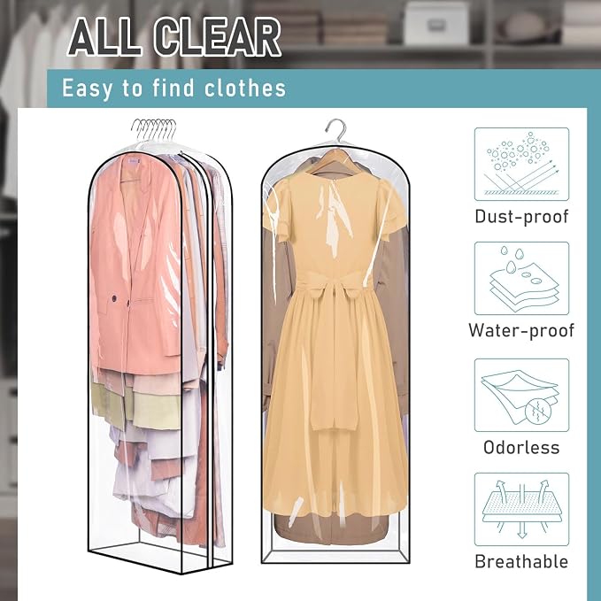 MISSLO 10" Gusseted All Clear Garment Bags - Image 5