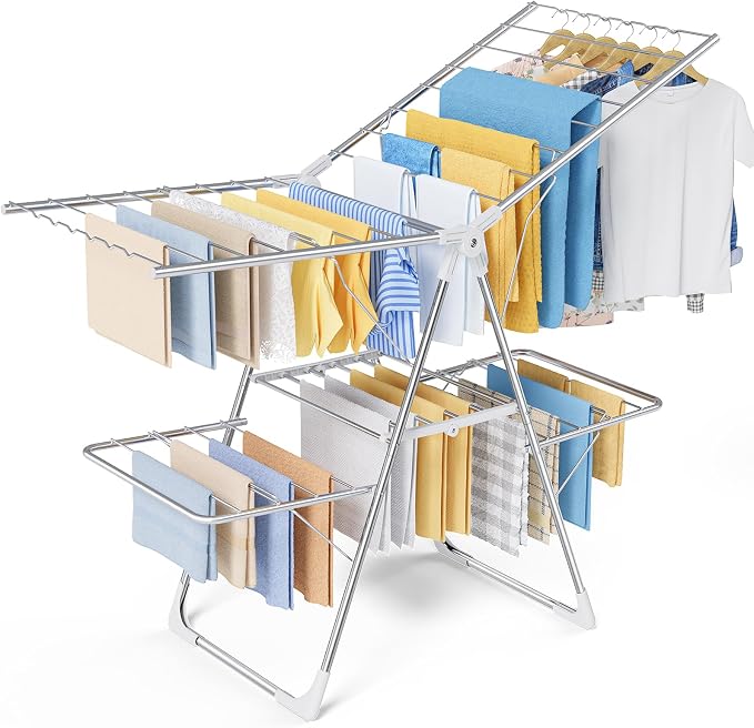 Sakugi Clothes Drying Rack, Foldable 2-Level by Sakugi