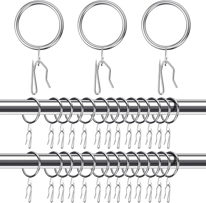 Qunclay 100 Set 0.98 Inch Metal Curtain Rings by Qunclay