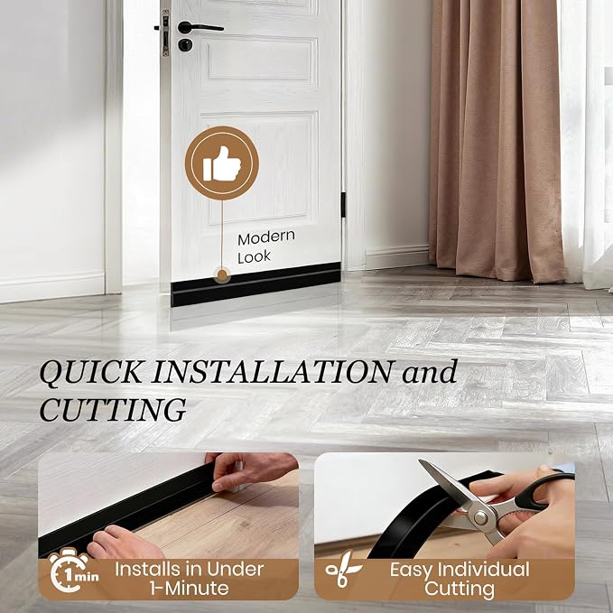 4 Pack Door Draft Stopper, Door Sweep - Image 4