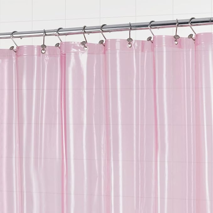 Barossa Design Clear Pink Long Shower Curtain Liner 72x78 - Image 4