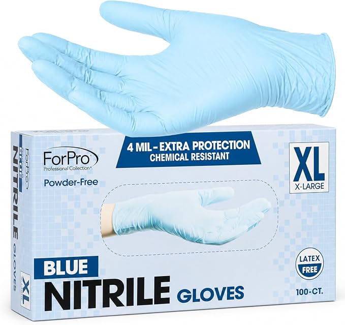 ForPro Disposable Nitrile Gloves, Chemical Resistant, Powder-Free, Latex-Free - Image 2
