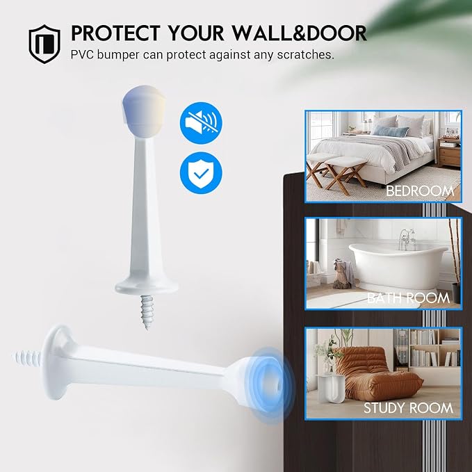 HOME MASTER HARDWARE 3" Heavy Duty Solid Door Stop, 12 Pack, Screw-In - Image 3