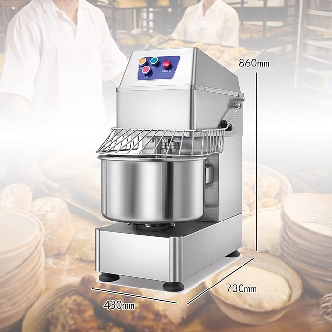 Commercial Dough Mixer Dual Rotating,31QT Two Speeds Mixing Dough Kneading Machine,Safety protection device & Timer Included,Electric Dough Kneading Machine for Restaurant Pizzeria