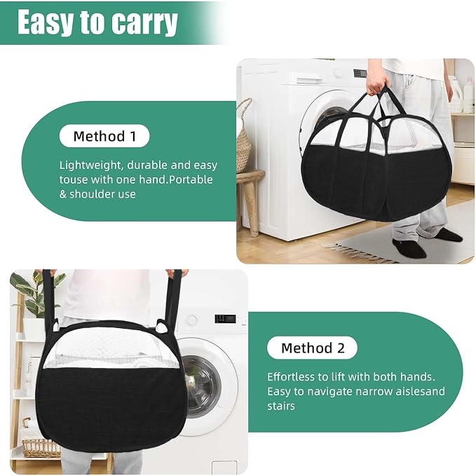 Collapsible Laundry Baskets, Tear Proof Pop Up Laundry Hamper - Image 6