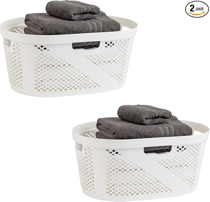 Mind Reader 40L Ventilated Laundry Baskets, Lightweight Clothes Hamper by MindReader