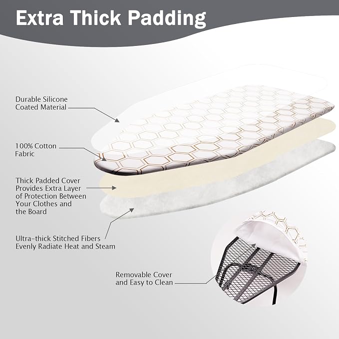 SheeChung Small Ironing Board Cover and Pad 12.5"x32", Mini Iron Board Cover - Image 5