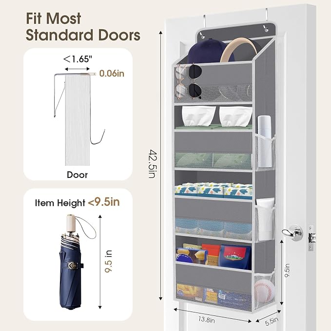 2 Pcs Over The Door Organizer Large Capacity Hanging Storage Room Organizer - Image 2