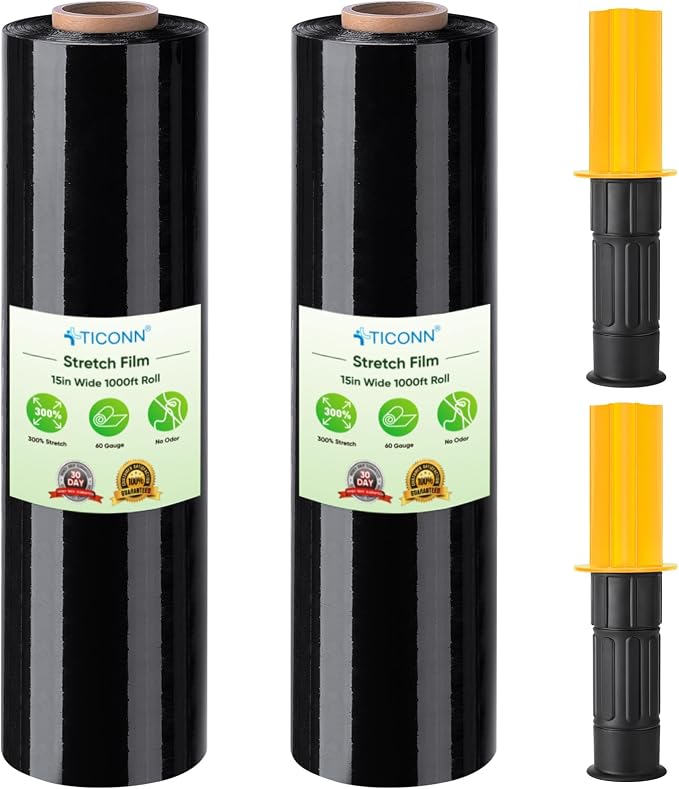 TICONN Stretch Wrap Roll, 15 in x 1000 ft Plastic Wrap by TICONN