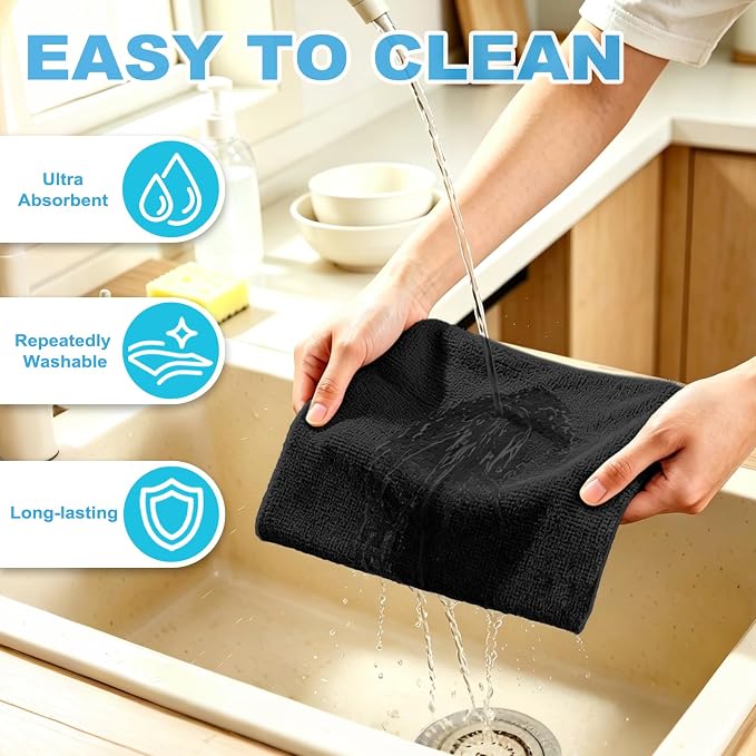 Puomue 55 Pack Microfiber Cleaning Cloth Roll, Tear Away Reusable Paper Towels - Image 6