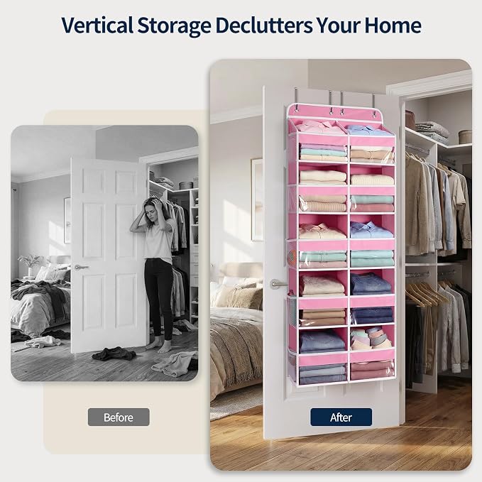 Yecaye 5 Tier Over The Door Organizer, 10 Compartments Large Door Storage | 20" - Image 7
