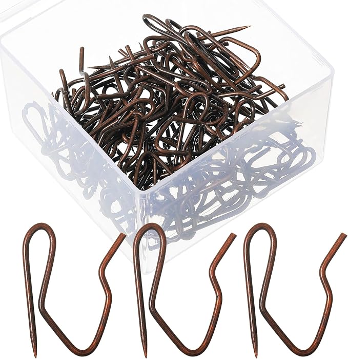 Outus 58 Pack Metal Curtain Hooks Pin-On Drapery 1.2x1, by Outus