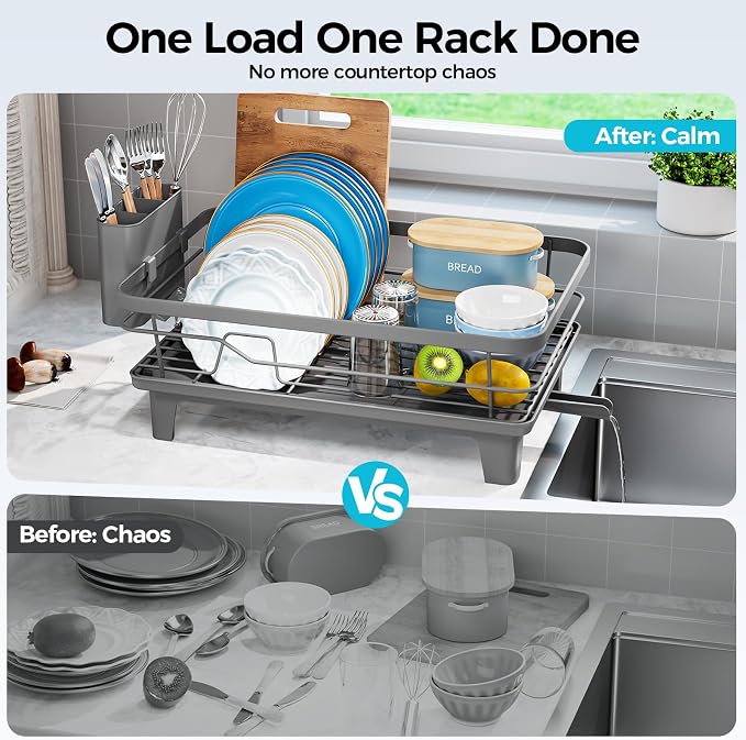 Urakify Dish Drying Rack for Kitchen Counter, 16.5" L x 12.2" W, Sink Dish Rack - Image 4
