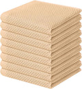 Homaxy 100% Cotton Waffle Weave Kitchen Dish Cloths 8-Pack, Apricot | 12 x 12 by Homaxy