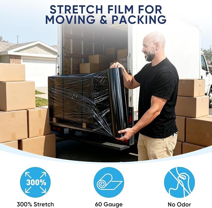 TICONN Stretch Wrap Roll, 18 in x 1000 ft Plastic Wrap - Image 5