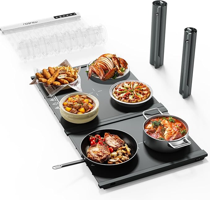 Food Warming Mat Extension Panels B+C for iTRUSOU Electric Warming Tray BWP01-A – Add-On Expandable Warming Mat for Food, Must Be Used with Main Control Panel A, For Buffet, Party Chafing Dishes