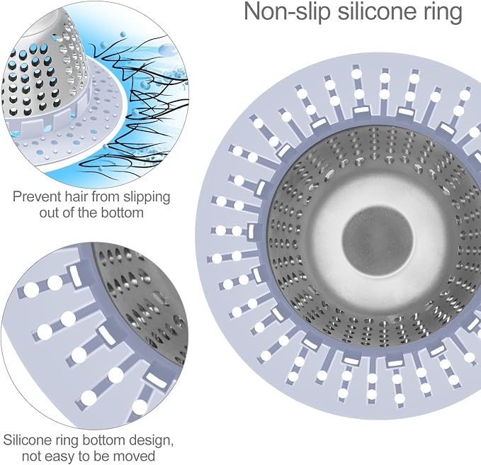 LEKEYE Shower Drain Hair Catcher/Bathtub Drain Cover/Drain Protector - Image 5