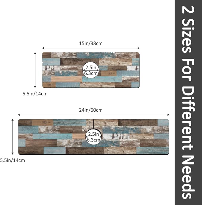 2PCS 24" X 5.5" Kitchen Sink Splash Guard Faucet Mat Wood Grain Super Absorbent - Image 2