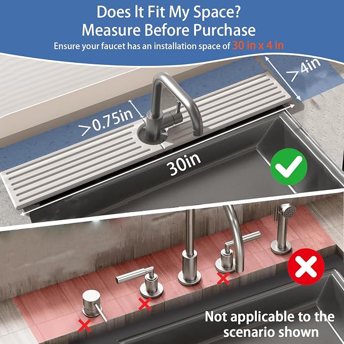 Fast Drying Kitchen Sink Splash Guard, Durable Stone Kitchen Faucet Mat - Image 2