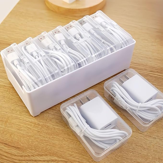 7 Case Cable Storage Box with Cable Straps and Label Stickers, Travel Cord - Image 5