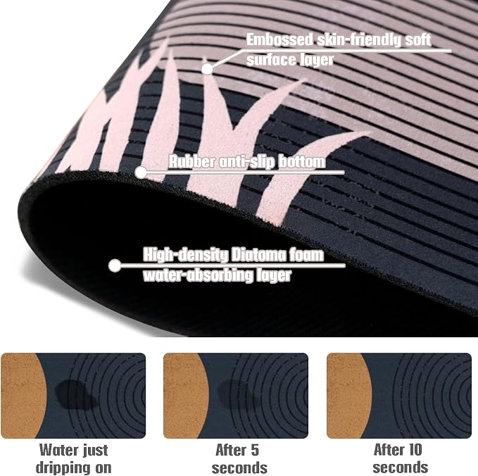 Sink Faucet Absorbing Mat, 2 Pack Drying Mat Around Faucet Sink Splash Guard - Image 5
