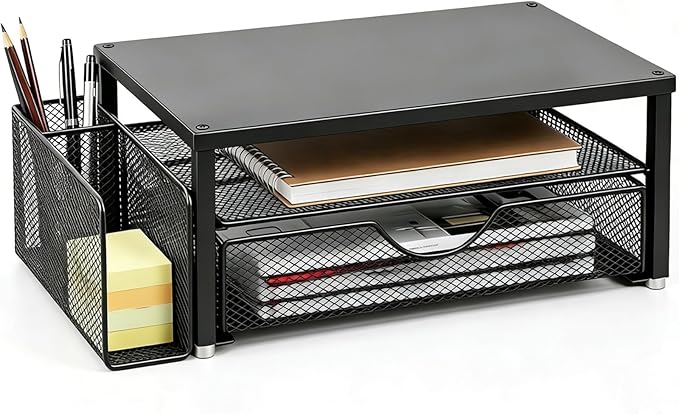 Spacrea Monitor Stand with Drawer and Pen Holder | Monitor Riser Desk by Spacrea