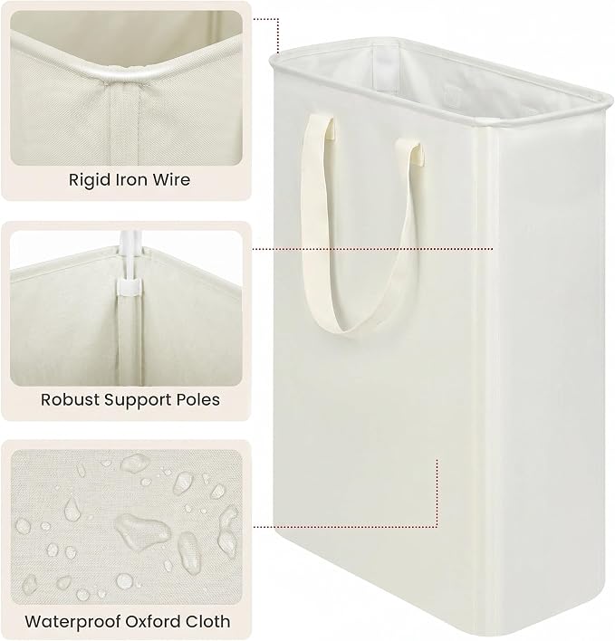 efluky 2 Pack Slim Laundry Basket, Narrow Laundry Hamper - Image 3