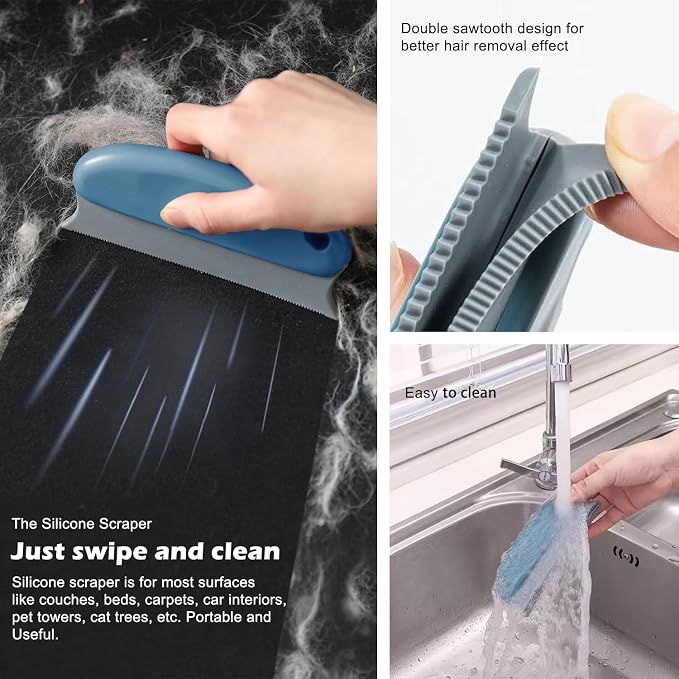 Pet Hair Remover 3-Pack, Reusable Dog & Cat Hair Removal Tools, Lint Shaver | - Image 4