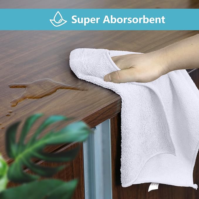 HOMEXCEL White Microfiber Cleaning Cloth 400 Pack, Microfiber Towel - Image 4