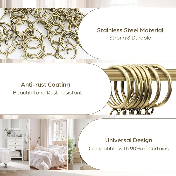 50 Pcs Curtain Rings and Hooks 1.52 Inch - Image 4